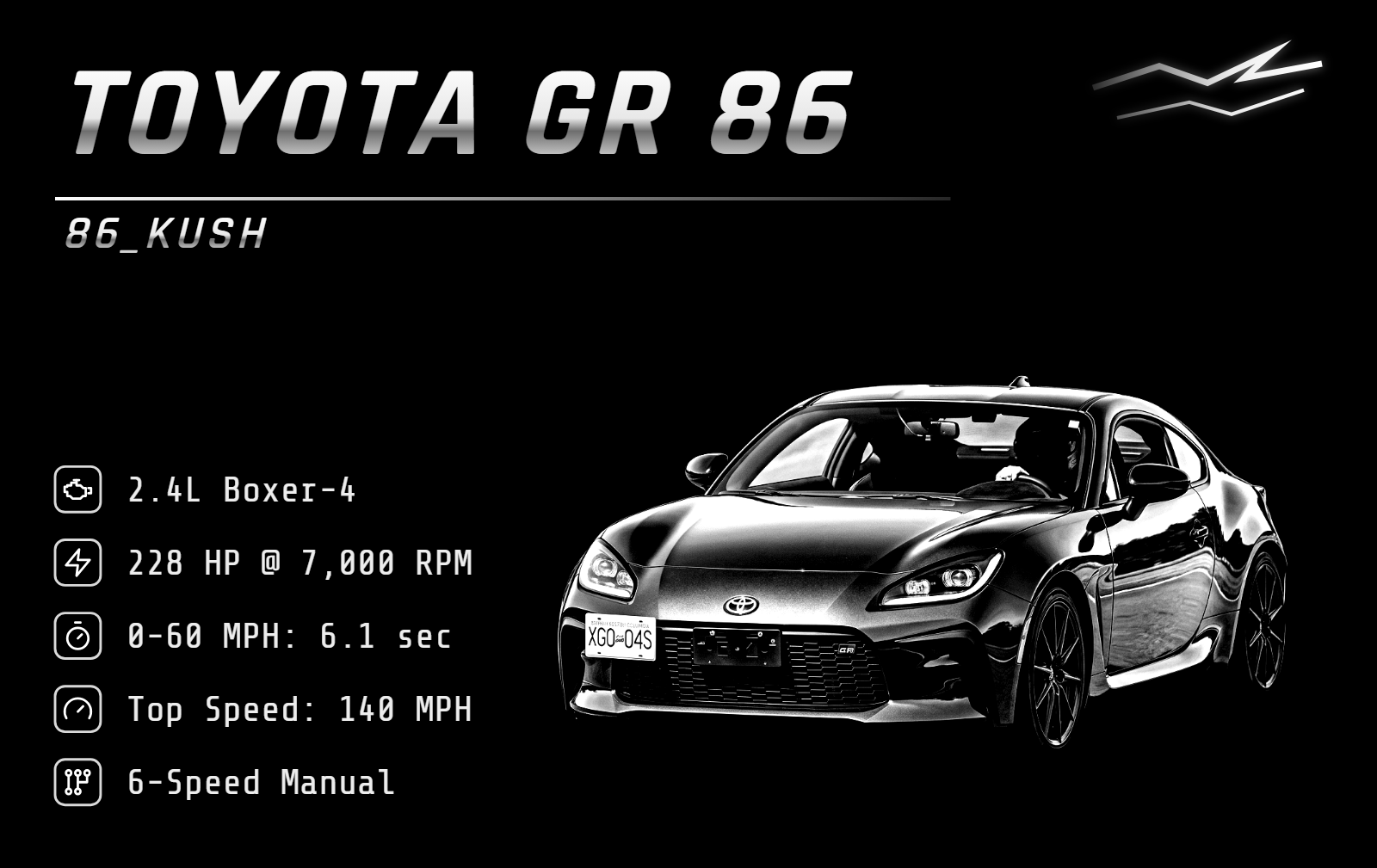 TOYOTA GR 86 PhantomSlate for 86_KUSH